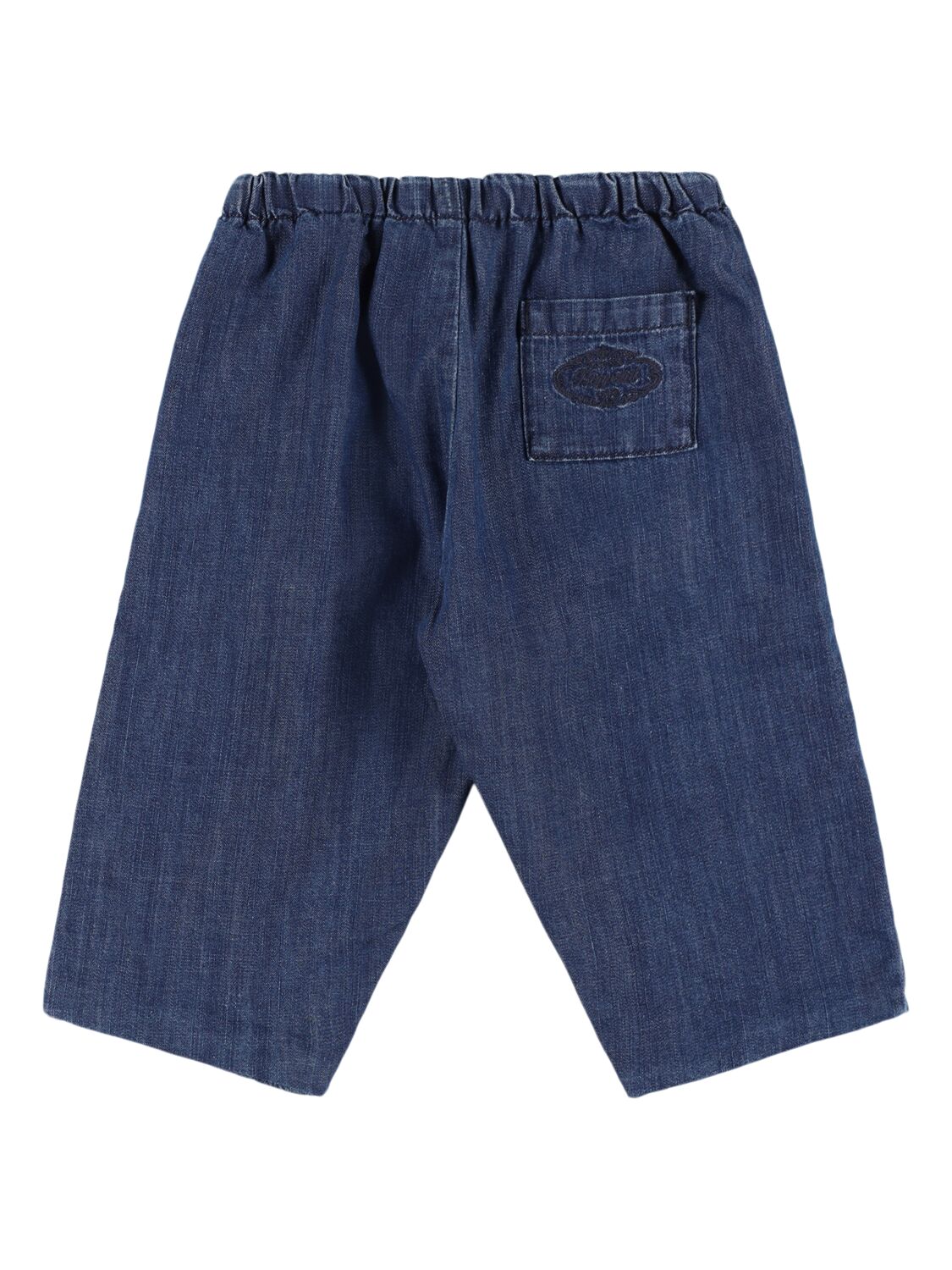 Shop Bonpoint Cotton Chambray Pants In Blue
