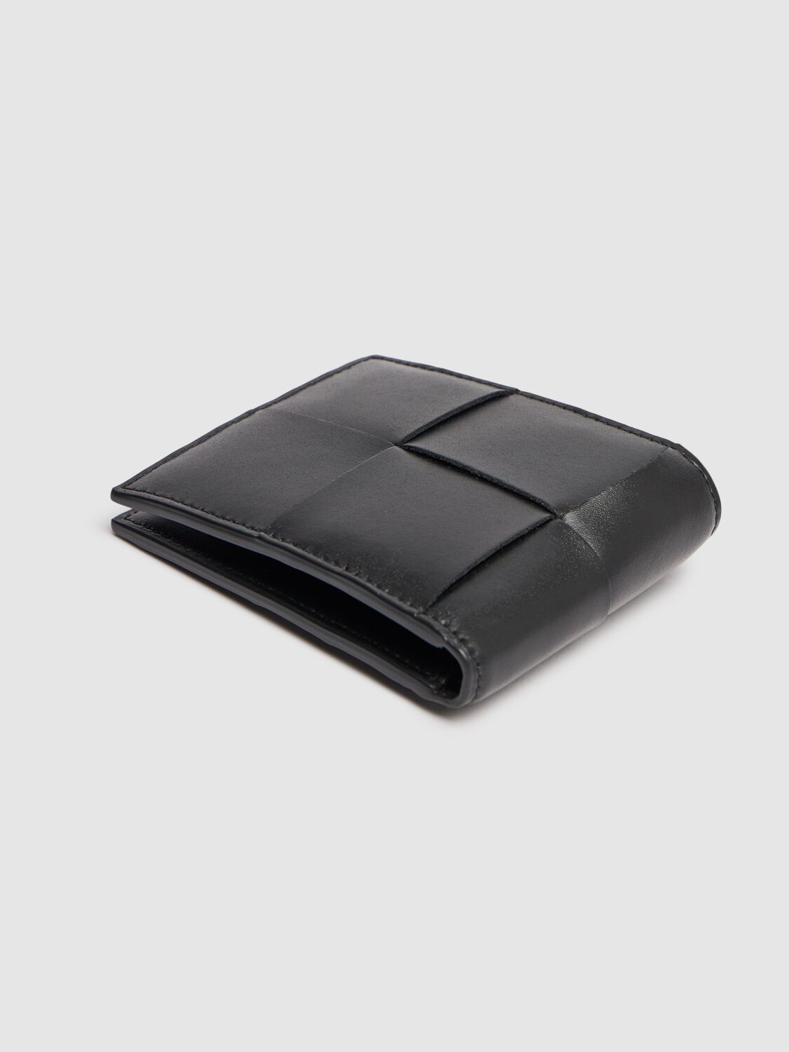 Shop Bottega Veneta Cassette Leather Bi-fold Wallet In Black