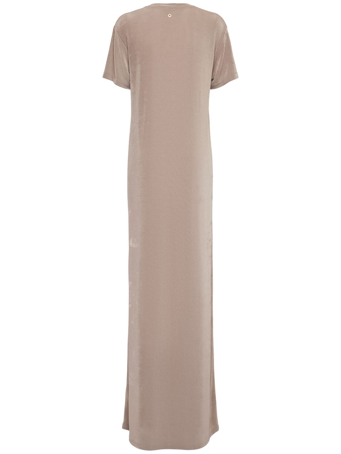 Ami Alexandre Mattiussi Ami Paris Rib Jersey Short Sleeve Long Dress In Grey