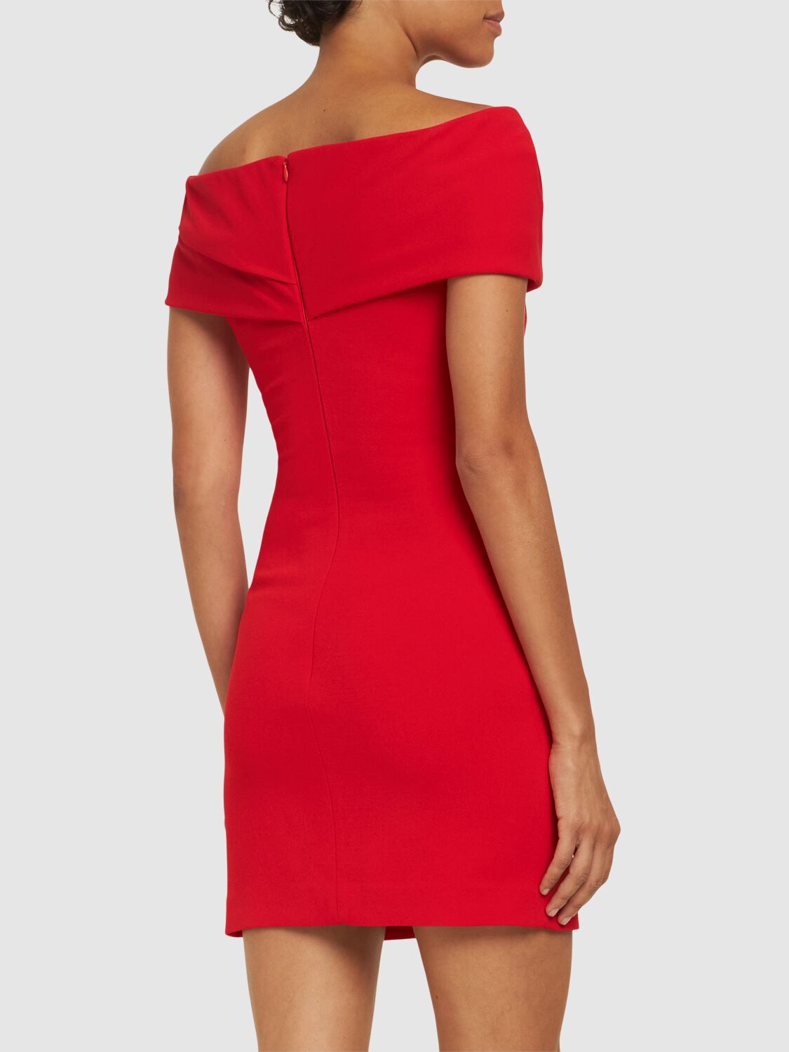 Shop Solace London Neve Crepe Mini Dress In Red