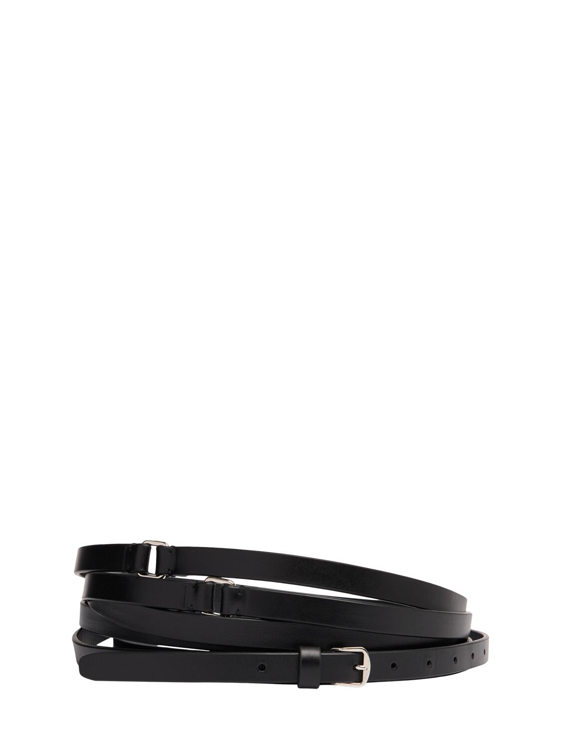 Ann Demeulemeester 1.5cm Kepa Triple Wrap Belt In Black