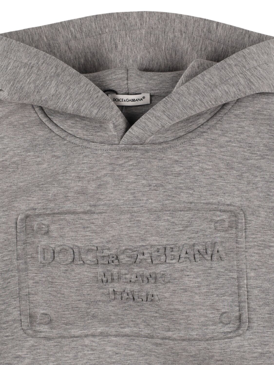 Dolce & Gabbana Logo Cotton Hoodie In 灰色