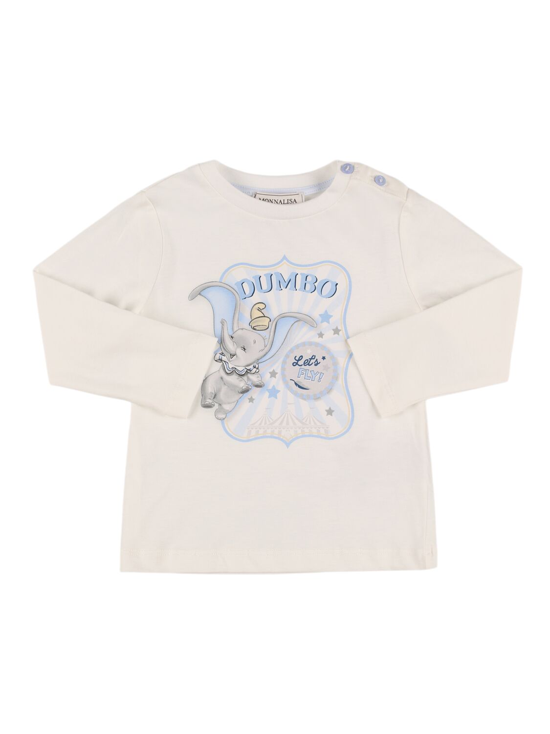 Monnalisa Printed Cotton Jersey T-shirt In 白色