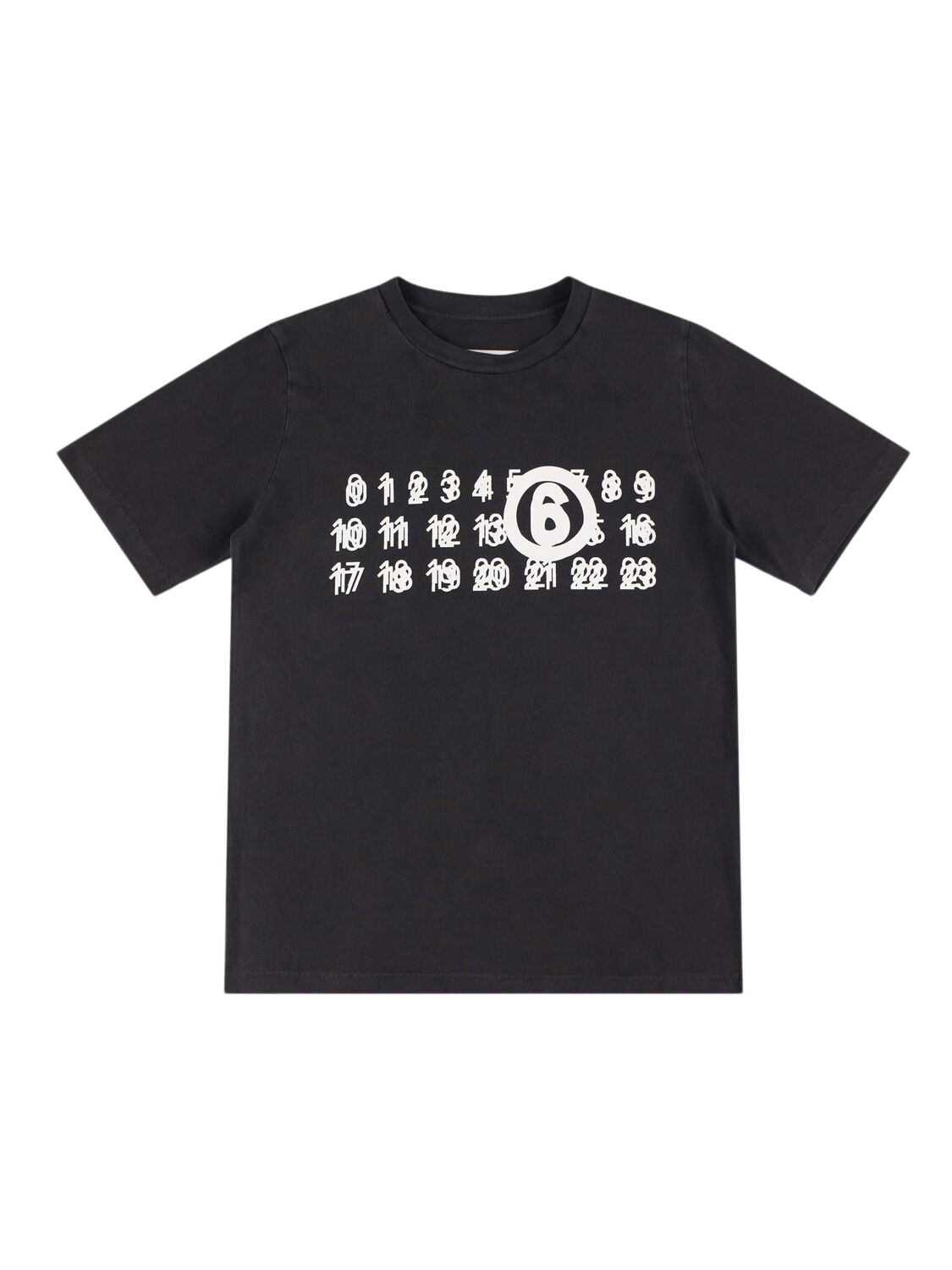 Mm6 Maison Margiela Printed Cotton Jersey T-shirt In 黑色