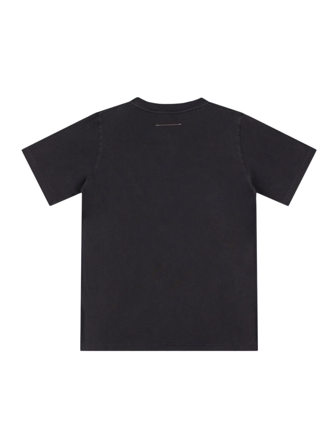 Shop Mm6 Maison Margiela Printed Cotton Jersey T-shirt In 黑色