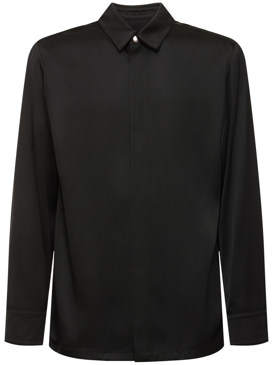 Jil Sander Silk & Viscose Fluid Shirt In Black