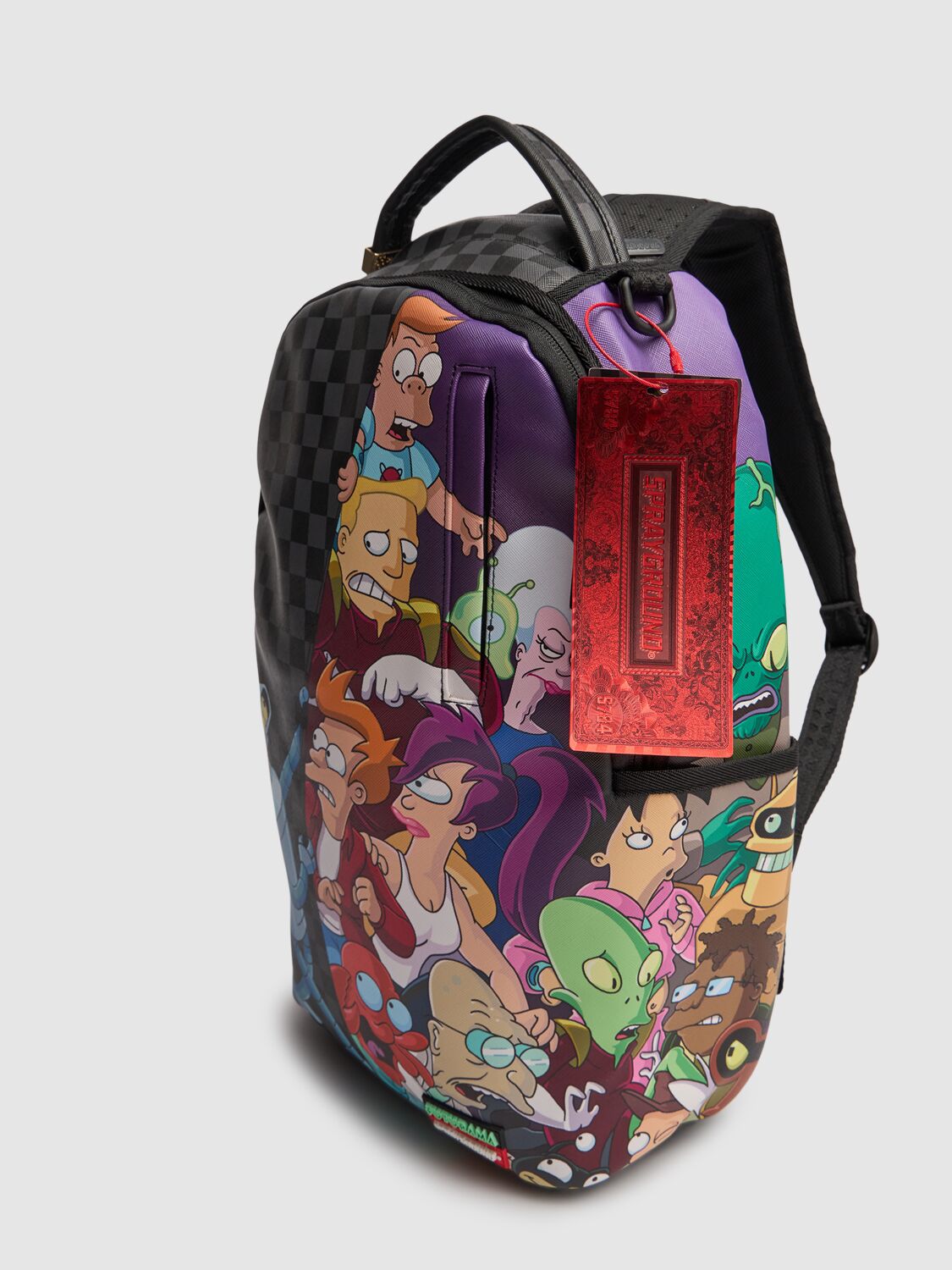 Shop Sprayground Futurama Print Canvas Backpack In Black/multi