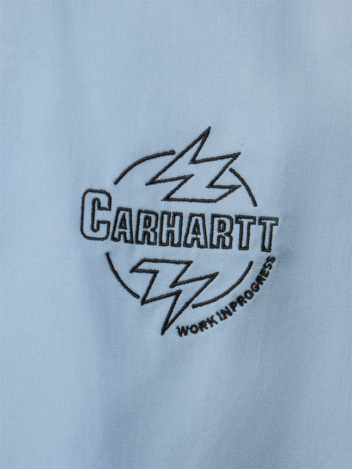 Shop Carhartt Blaze Embroidered Cotton Shirt In Misty Sky/black