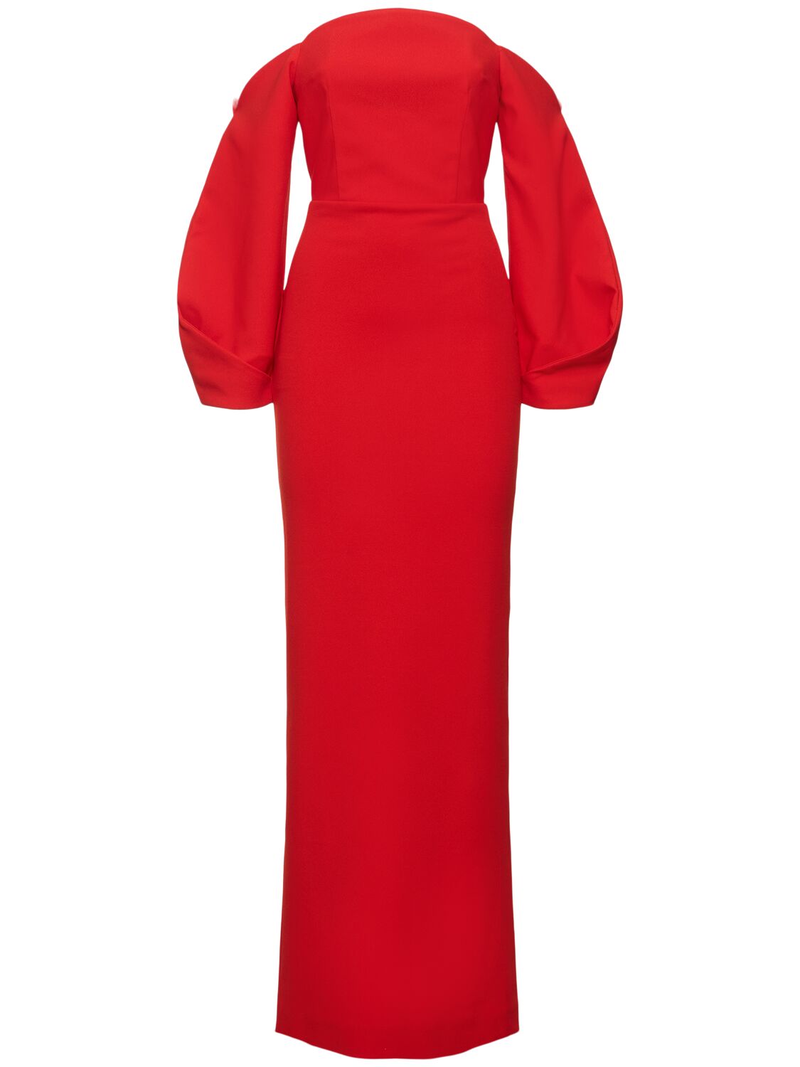 Shop Solace London Lotta Satin & Crepe Maxi Dress In Red