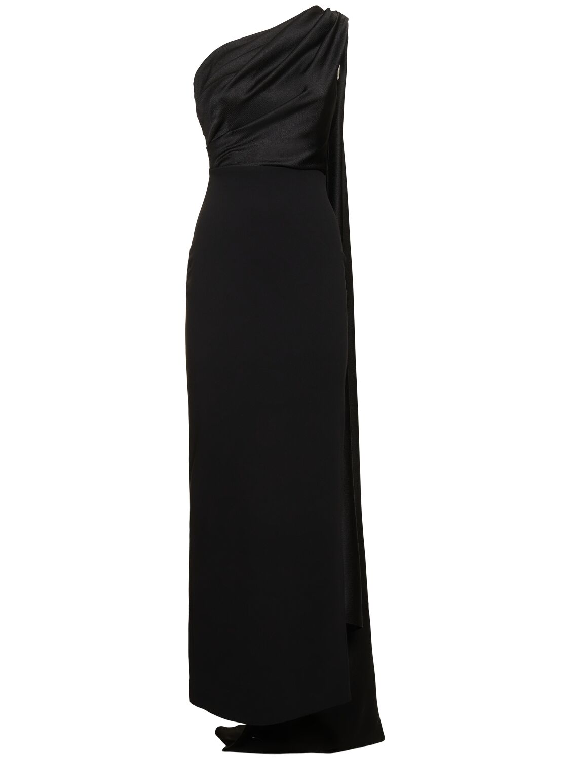 Solace London Yeva Crepe Maxi Dress In Black