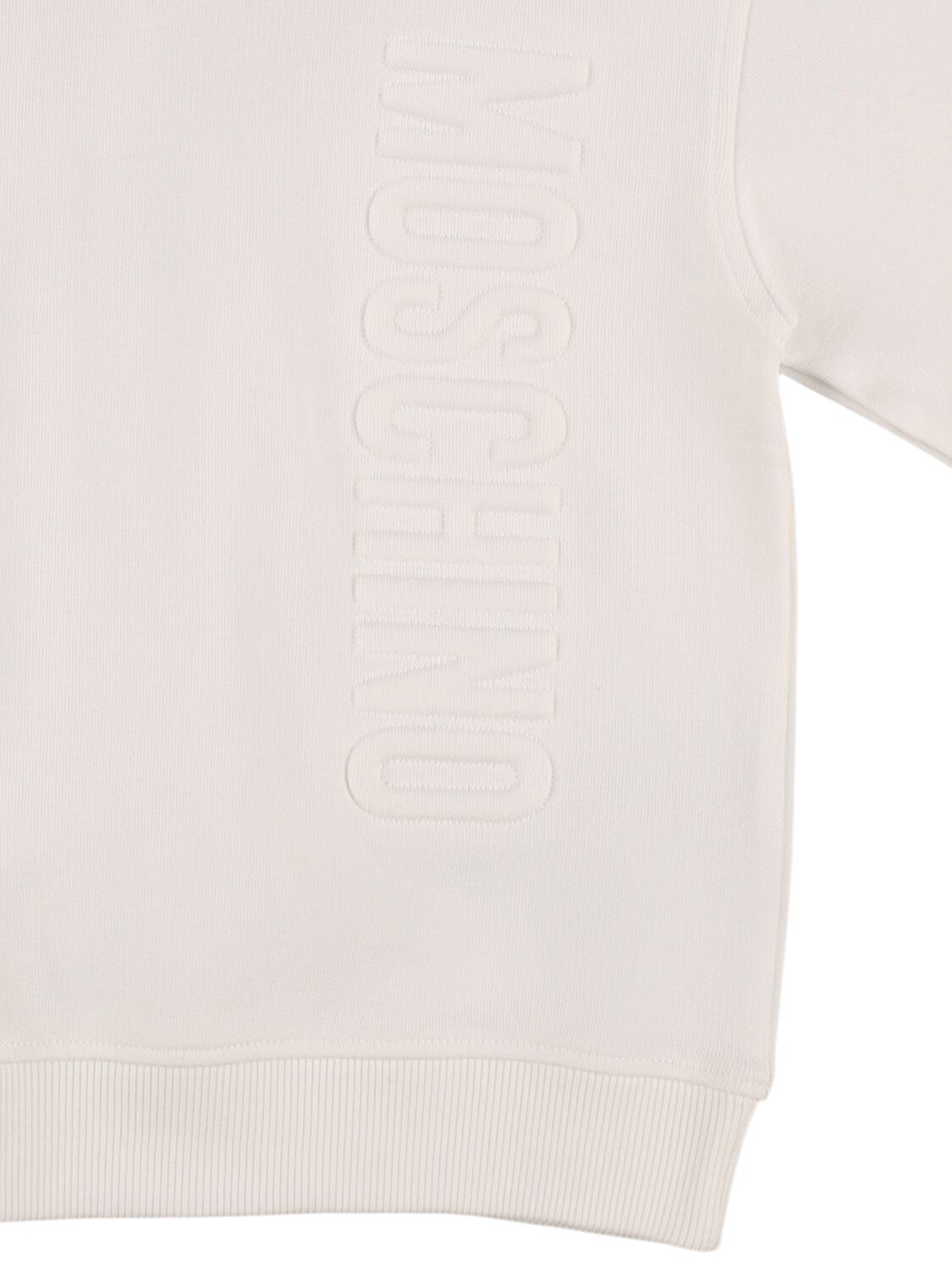 Shop Moschino Cotton Sweatshirt Hoodie W/logo In 白色