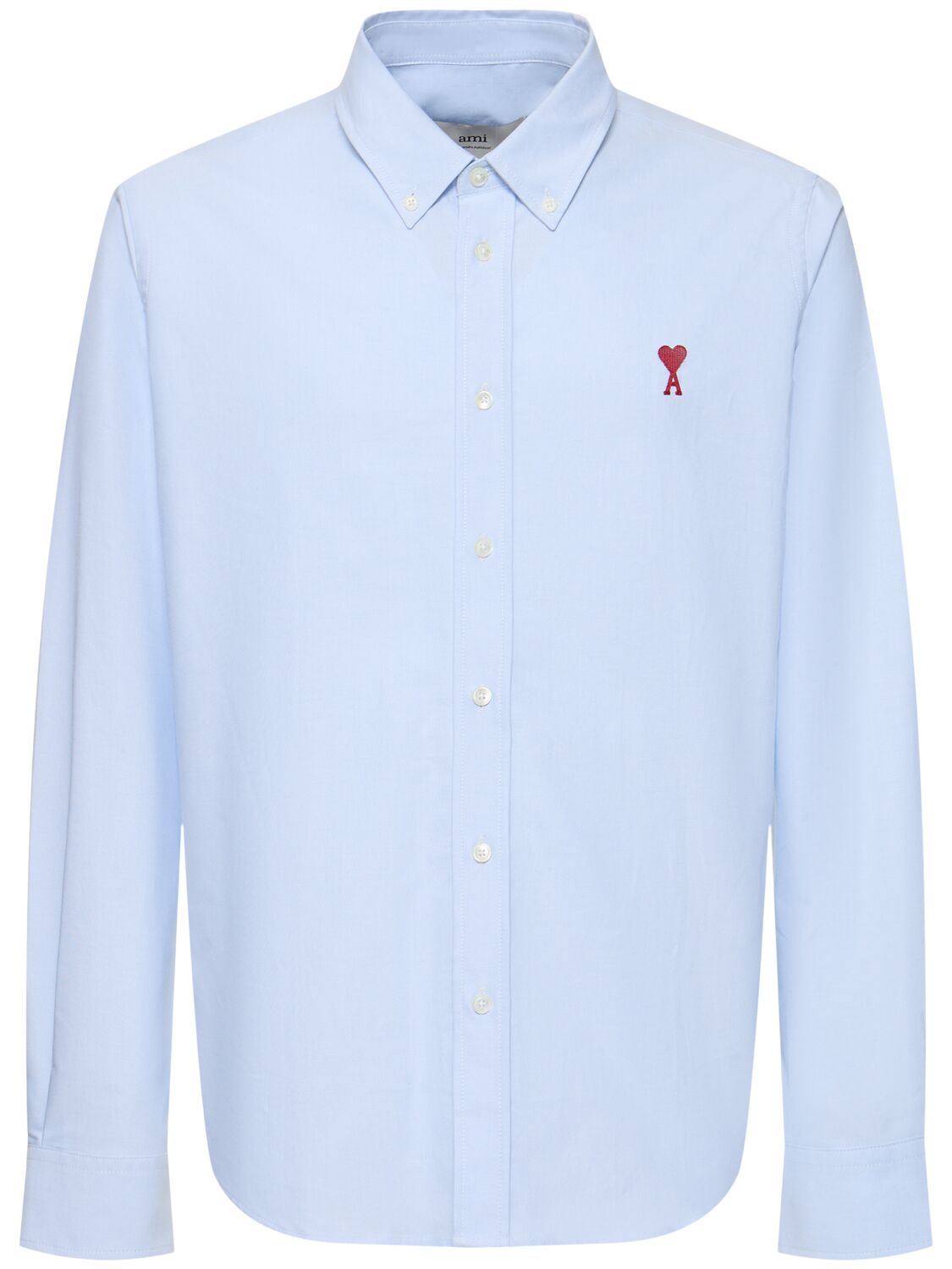 Ami Alexandre Mattiussi Oxford Cotton Logo Shirt In 天蓝色