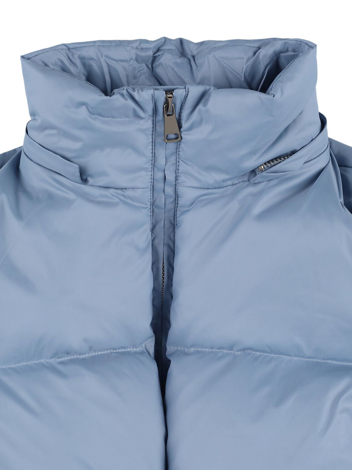 Shop Yves Salomon Enfant Hooded Poly Down Jacket In 白色