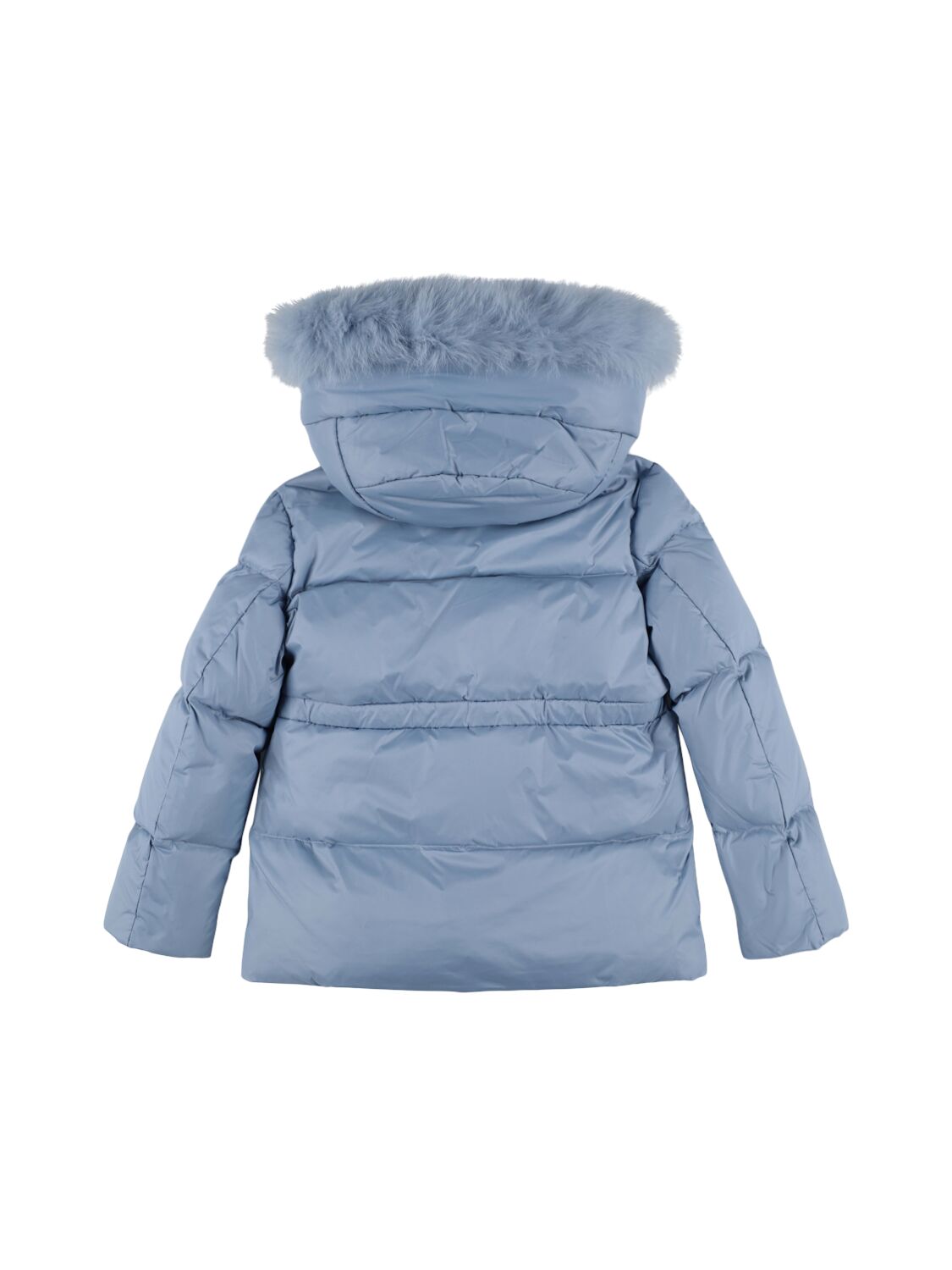 Shop Yves Salomon Enfant Hooded Poly Down Jacket In 白色