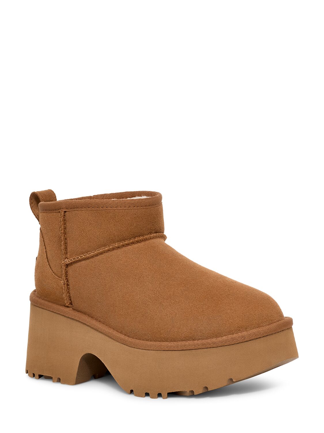 Shop Ugg Classic Ultra Mini New Heights Boots In Chestnut