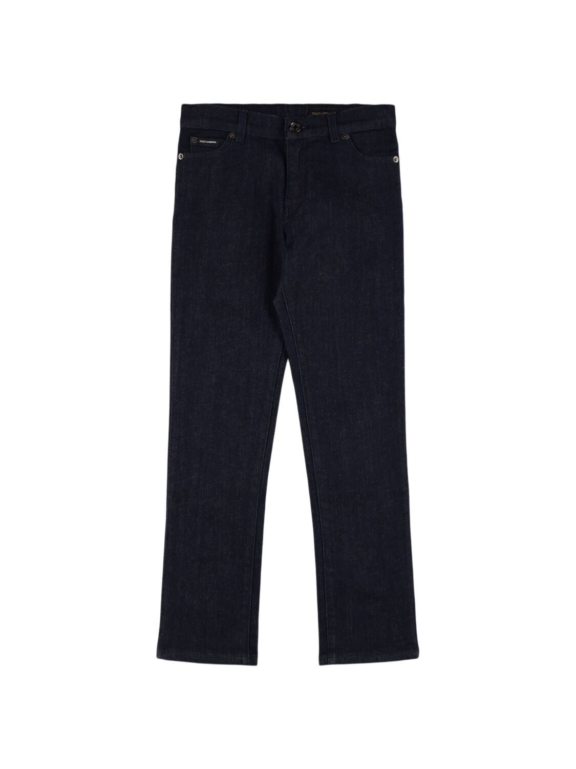 Dolce & Gabbana Cotton Denim Trousers In Black