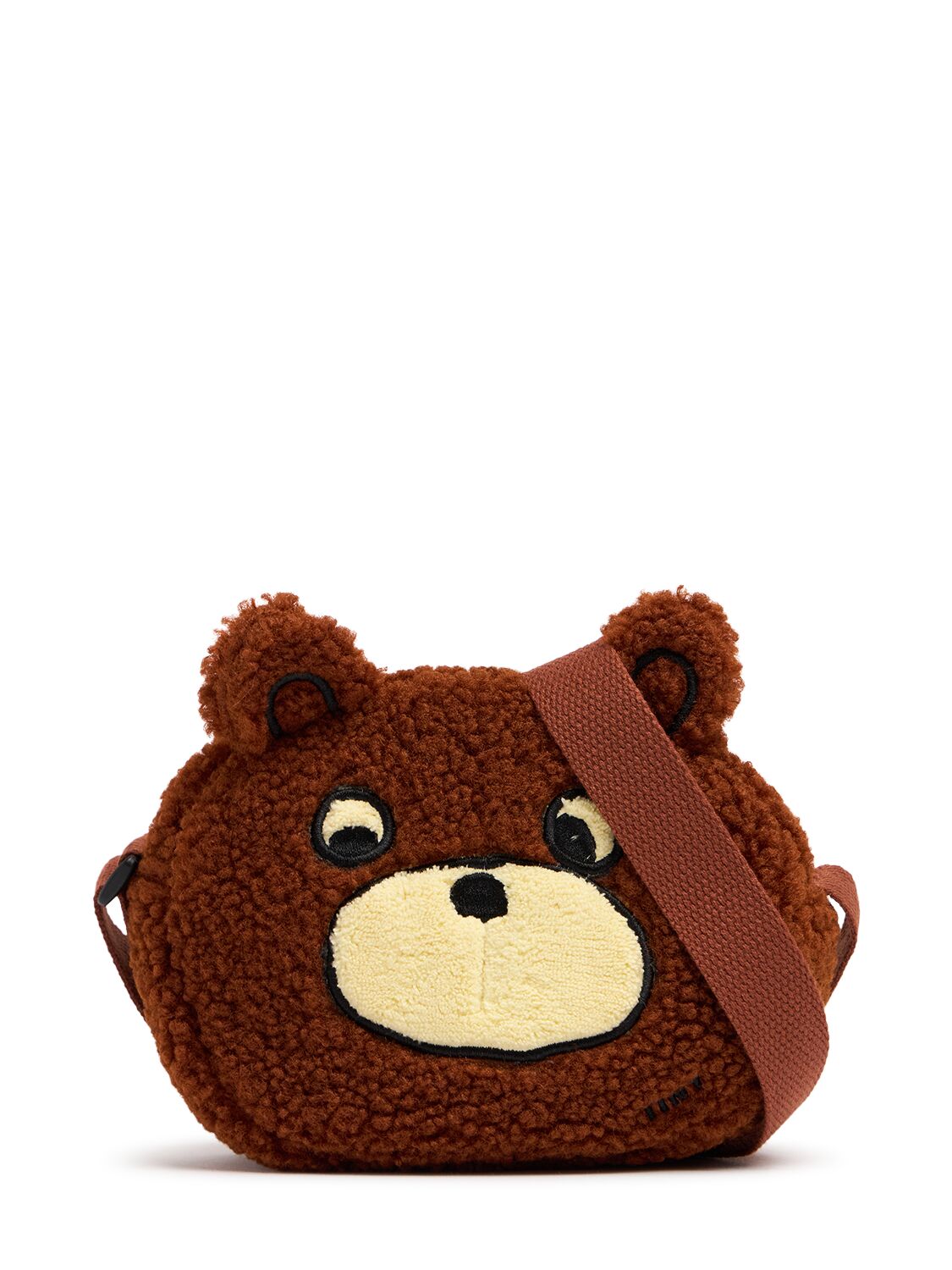 Tiny Cottons Bear Poly Sherpa Shoulder Bag In Brown