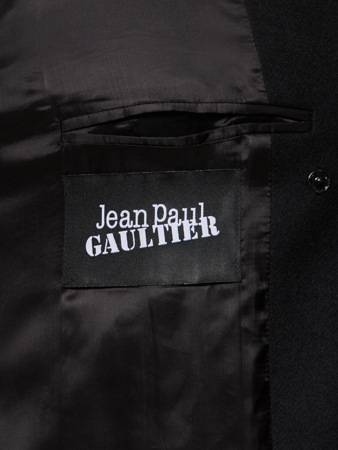 Shop Jean Paul Gaultier Wool Long Coat W/ Corset In 黑色