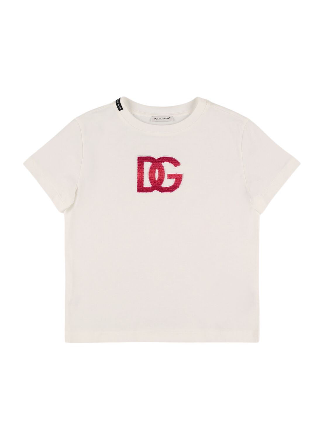 Dolce & Gabbana Babies' Embroidered Cotton Jersey T-shirt In White