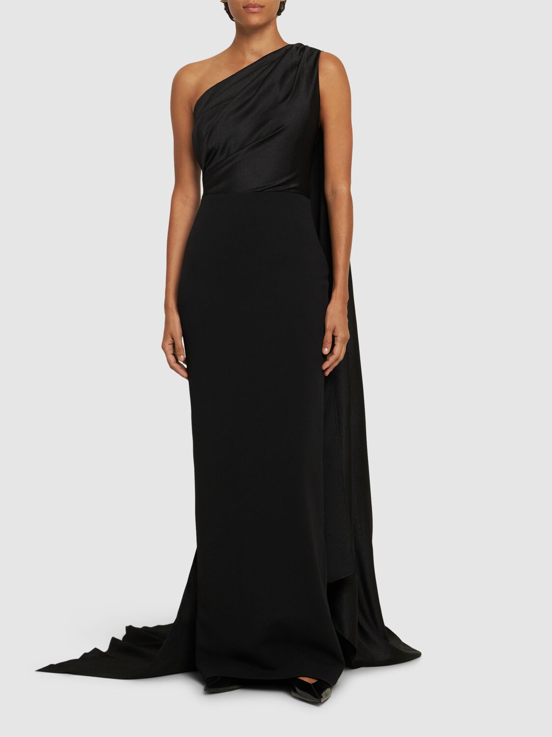 Shop Solace London Yeva Crepe Maxi Dress In Black