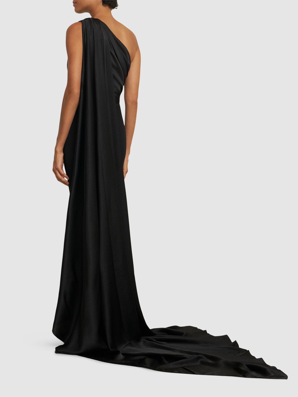 Shop Solace London Yeva Crepe Maxi Dress In Black