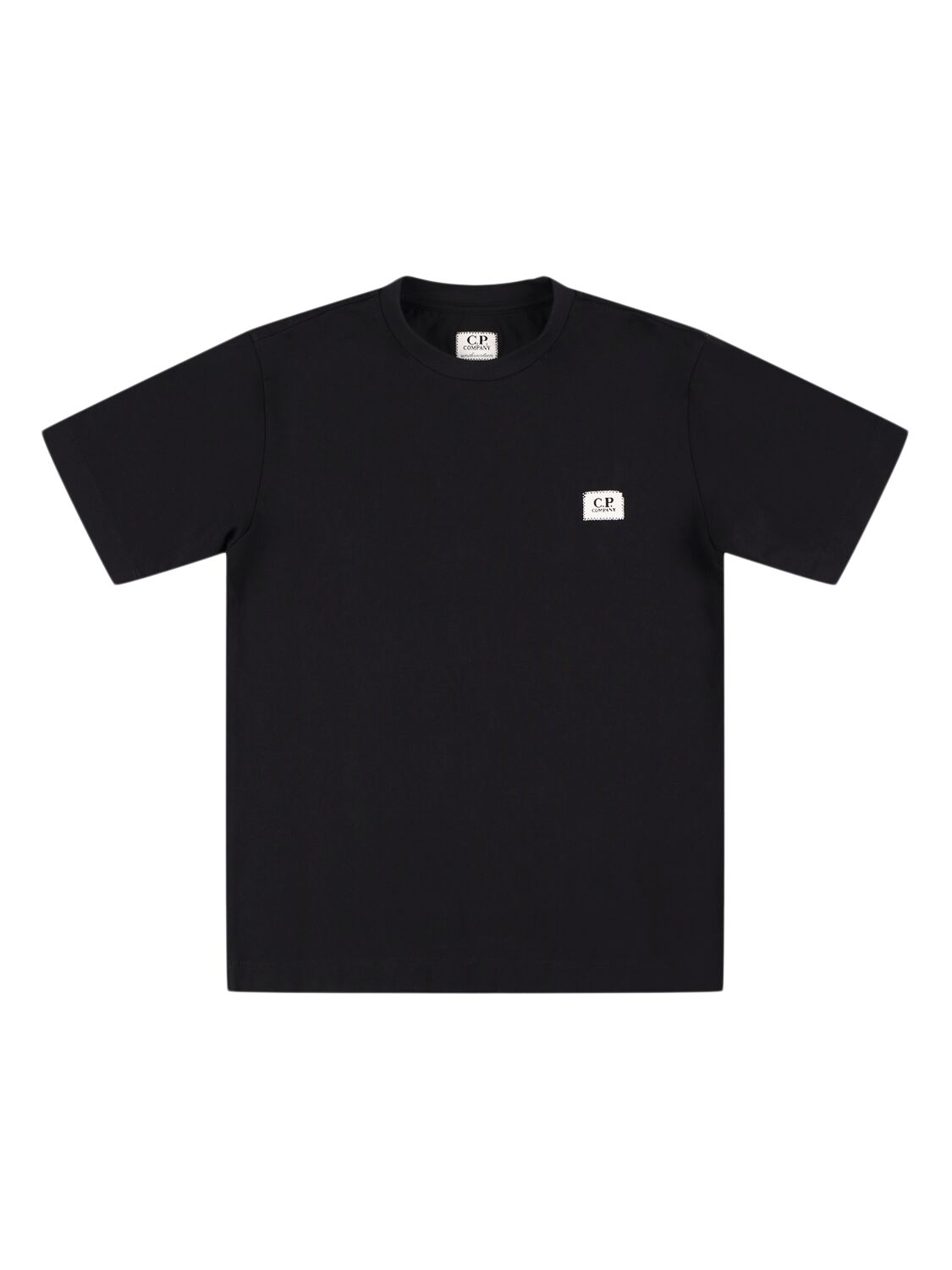 C.p. Company Cotton Jersey Logo T-shirt In 黑色