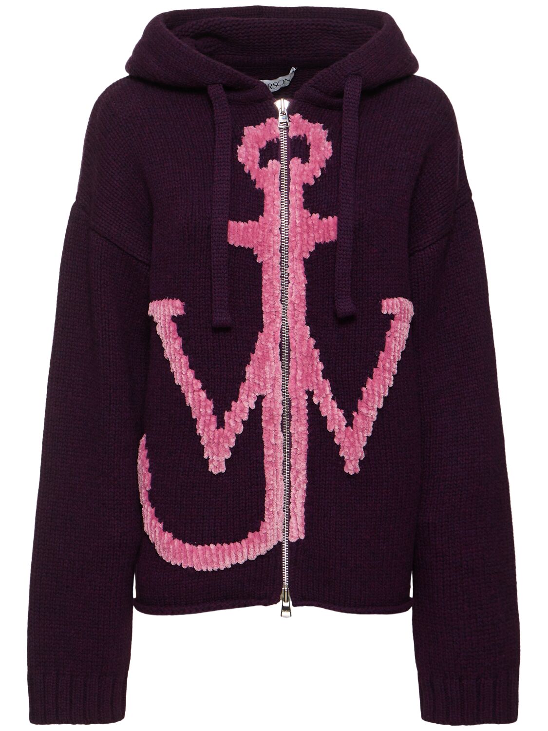 Anchor Intarsia Wool Knit Hoodie