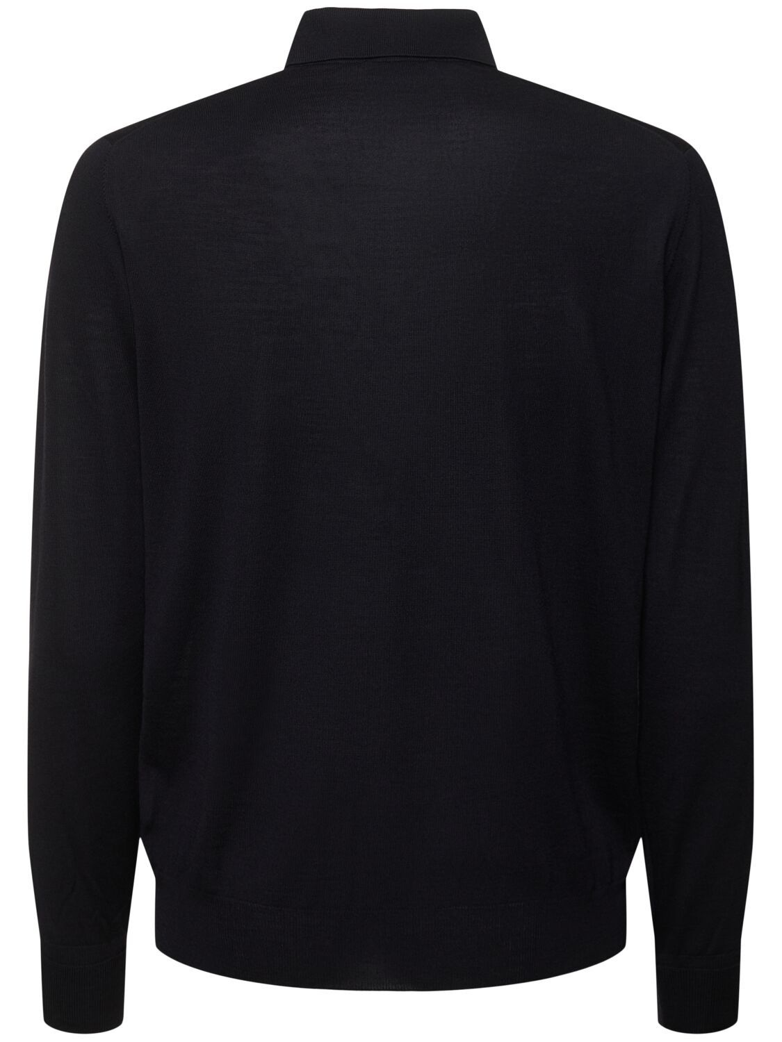 Shop Pt Torino Long Sleeve Wool Polo Sweater In Blue