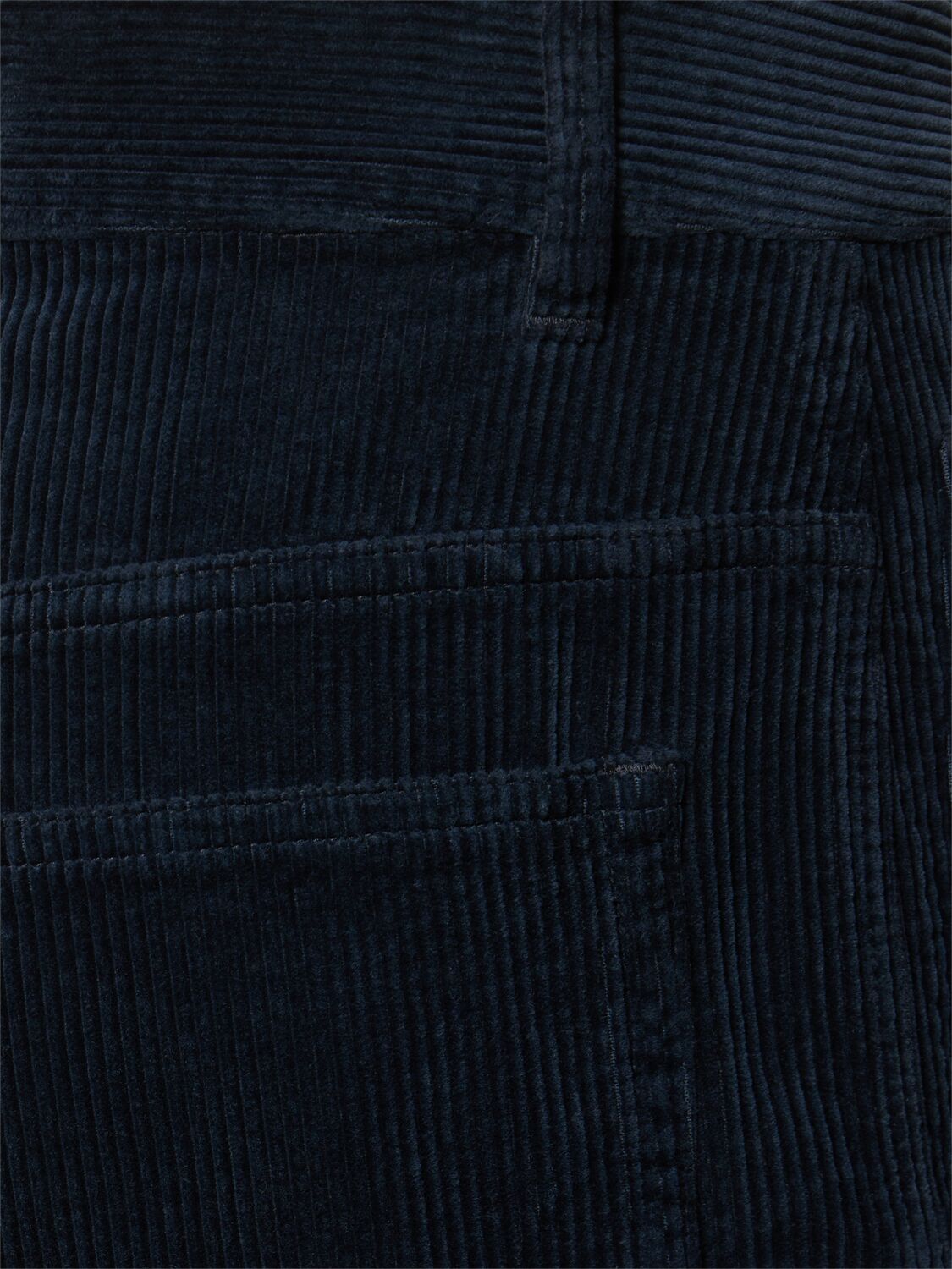 Shop Aspesi Corduroy Straight High Rise Pants In Navy