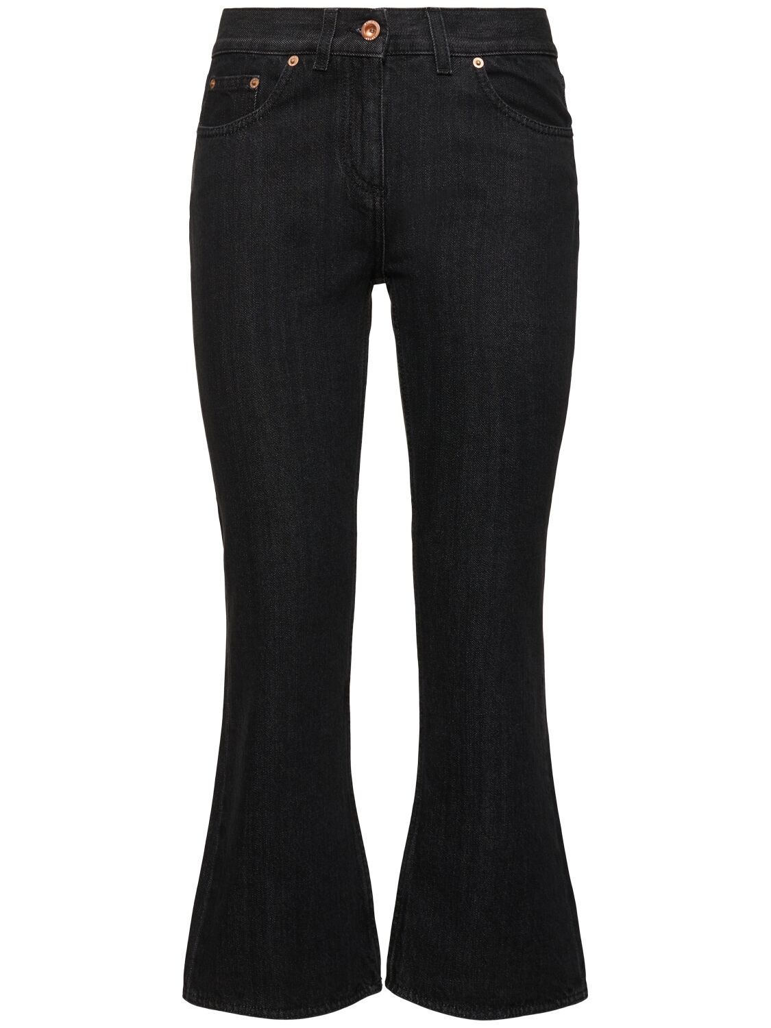 Aspesi Denim High Rise Flared Jeans In Black