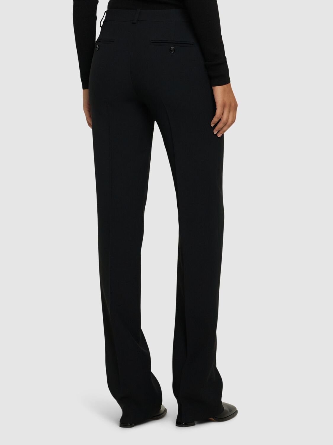 Shop Michael Kors Carolyn Crepe Sable Straight Pants In Black