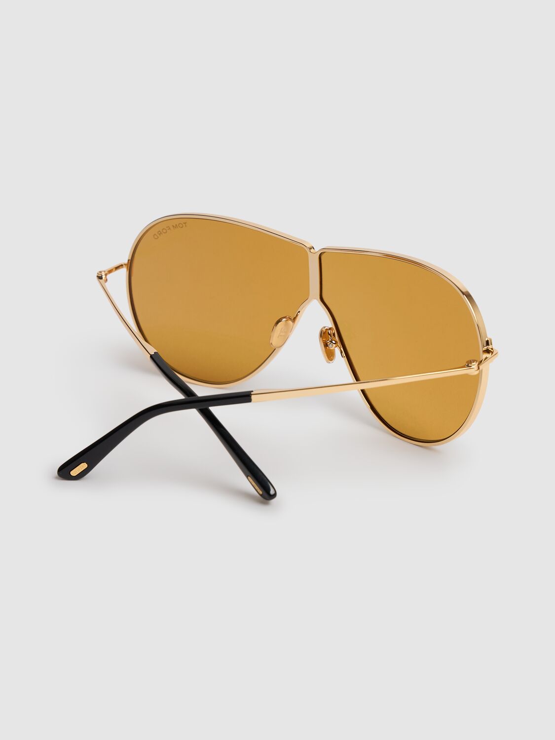 Shop Tom Ford Keating Metal Sunglasses In Gold/brown