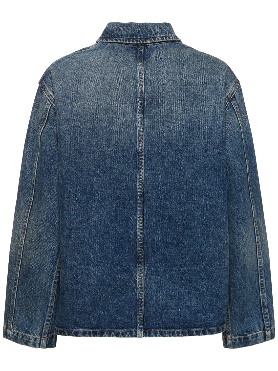 Shop Nili Lotan Cowan Cotton Denim Jacket In Blue