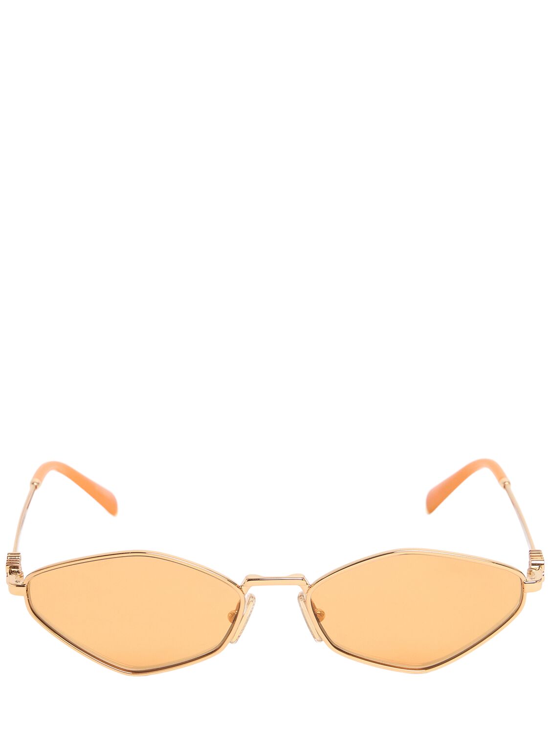 Miu Miu Hexagonal Metal Sunglasses In Gold