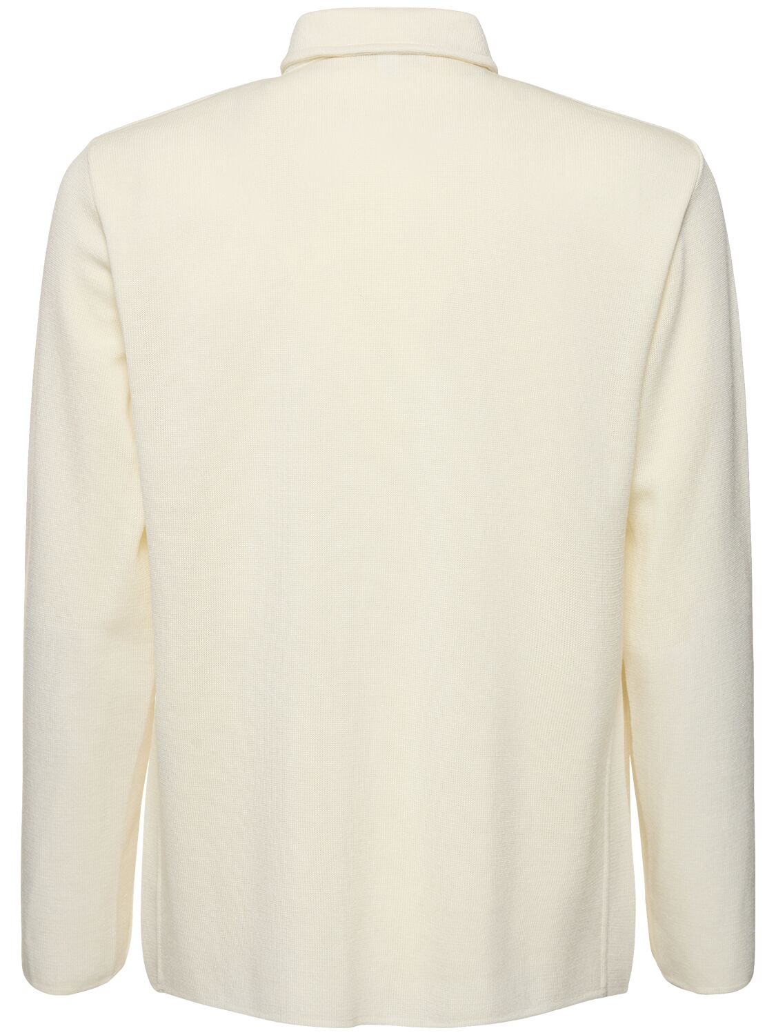 Shop Lardini Wool Shirt Jacket In White