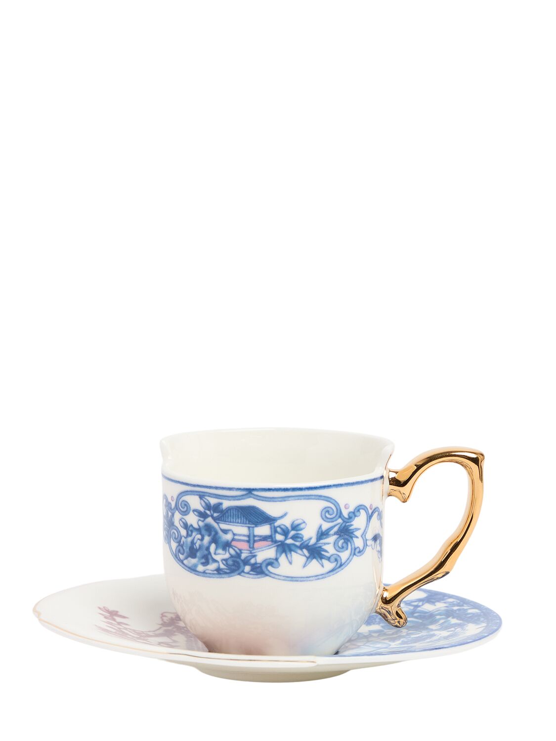 Seletti Eufemia Hybrid Porcelain Coffee Cup And Saucer In Multicolor