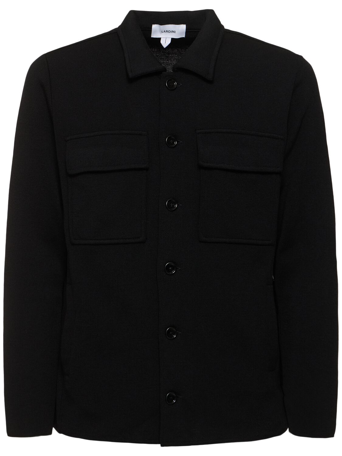 Lardini Wool Shirt Jacket In Black