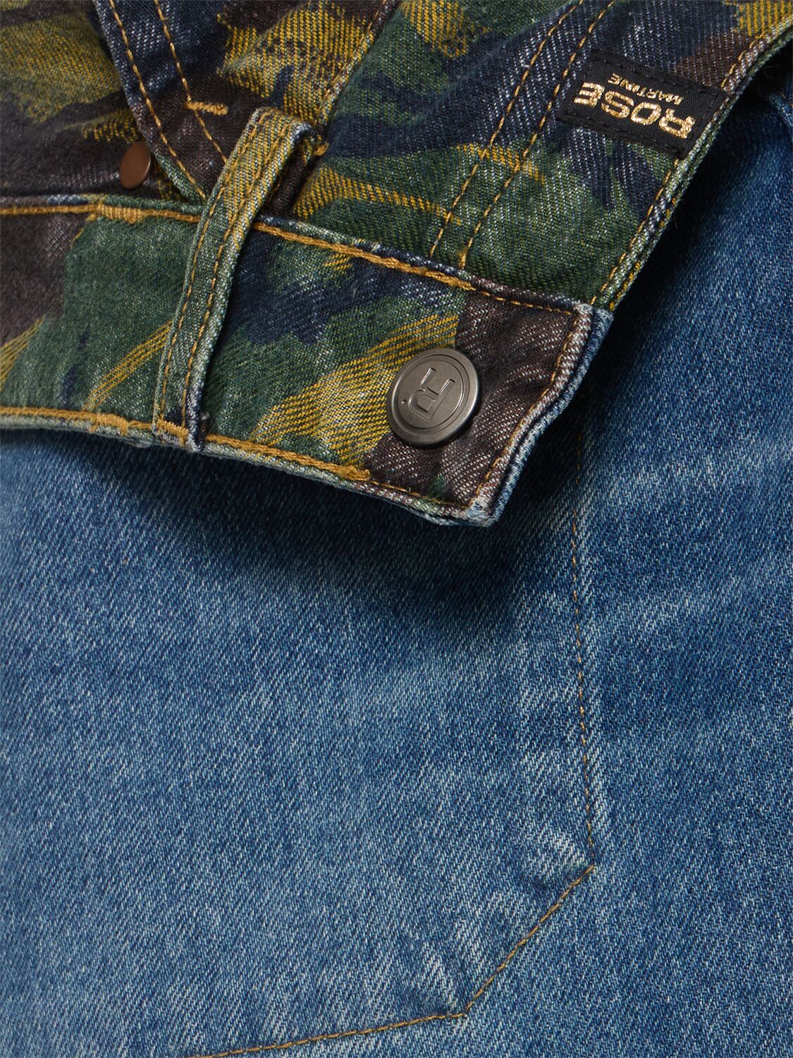 Shop Martine Rose Reversible Camo Jeans In Blue Camo