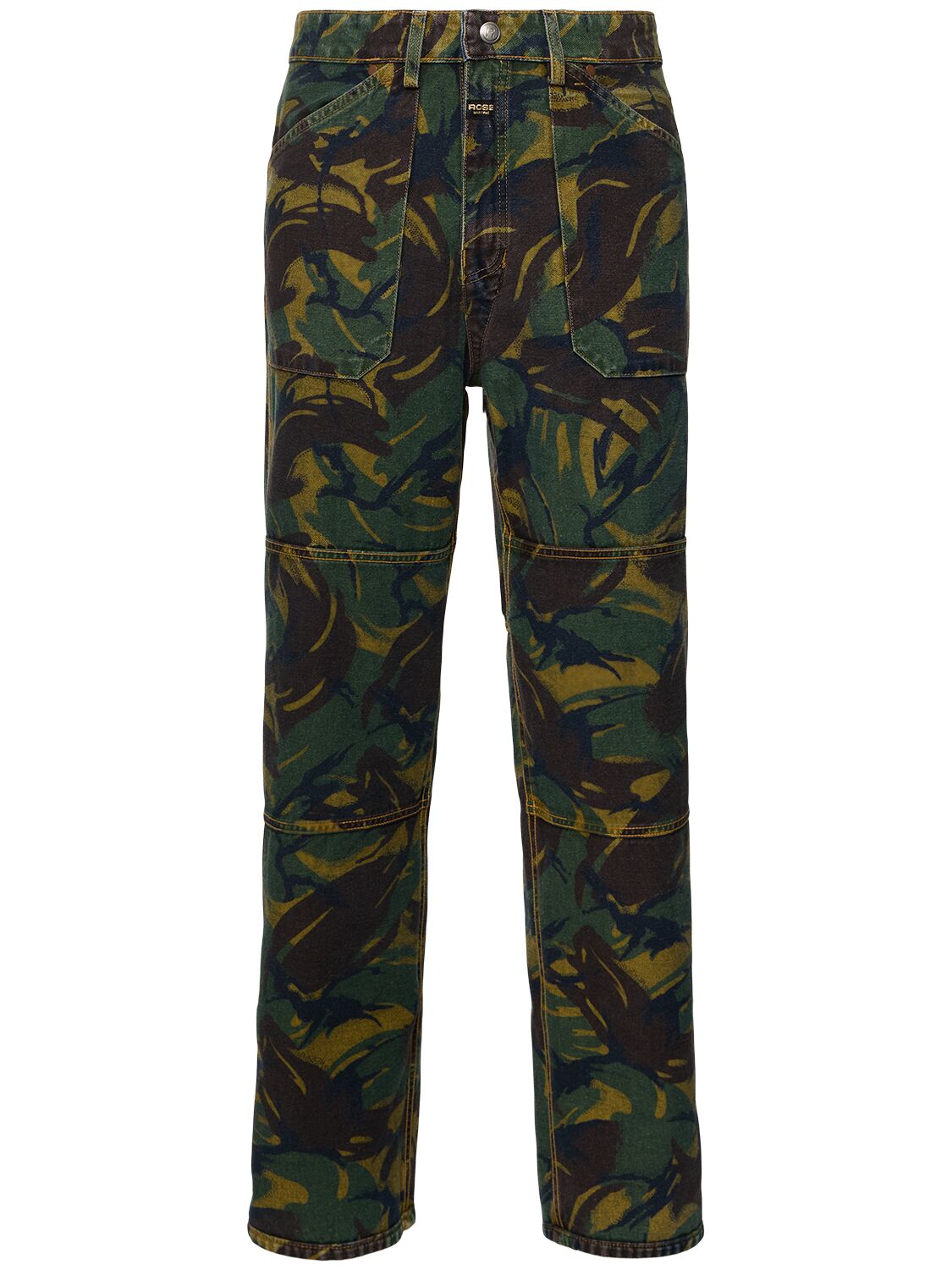 Shop Martine Rose Reversible Camo Jeans In Blue Camo