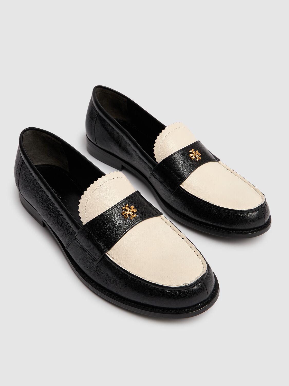 Shop Tory Burch 10mm Classic Leather Loafers In Black