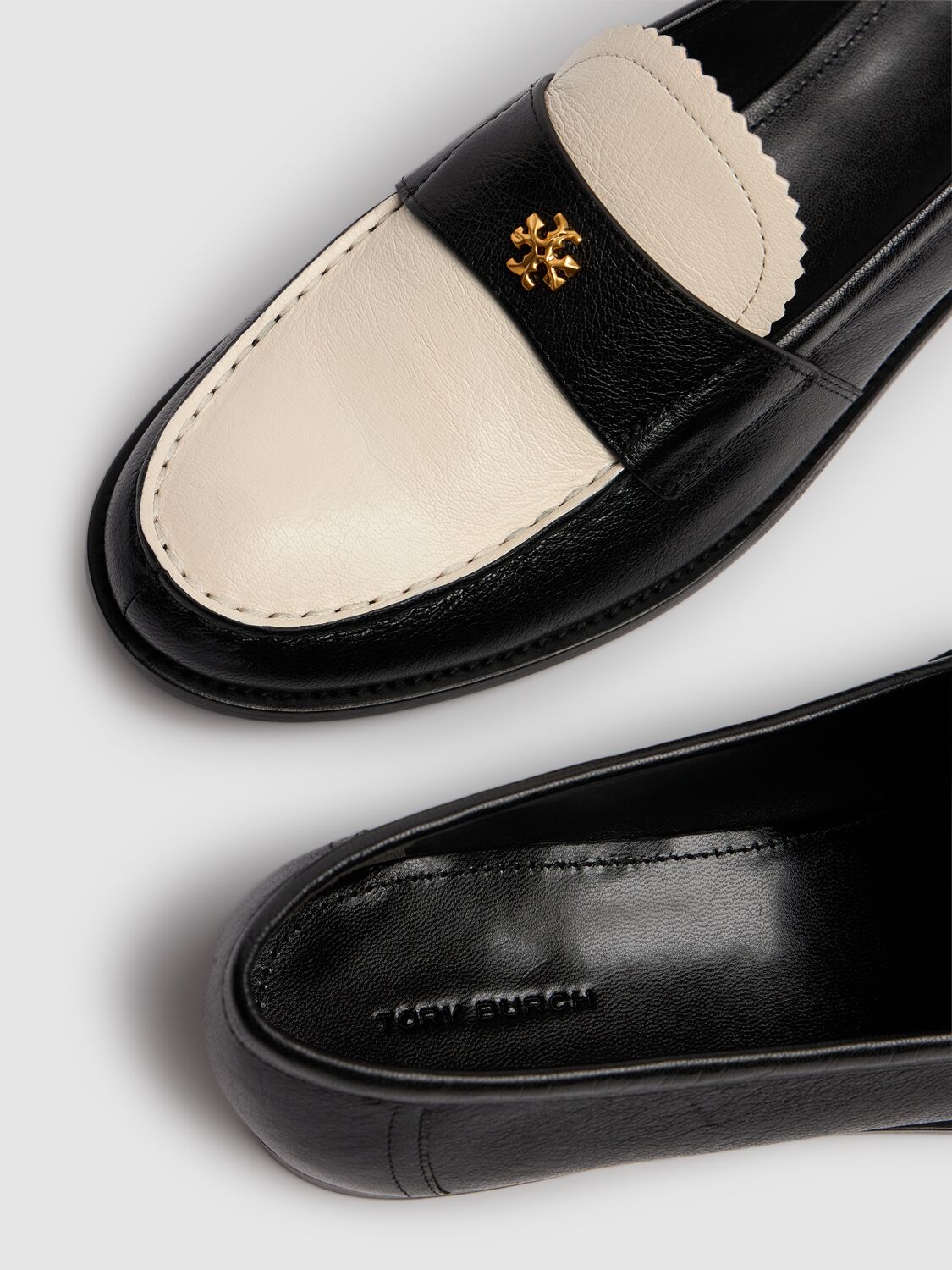 Shop Tory Burch 10mm Classic Leather Loafers In Black