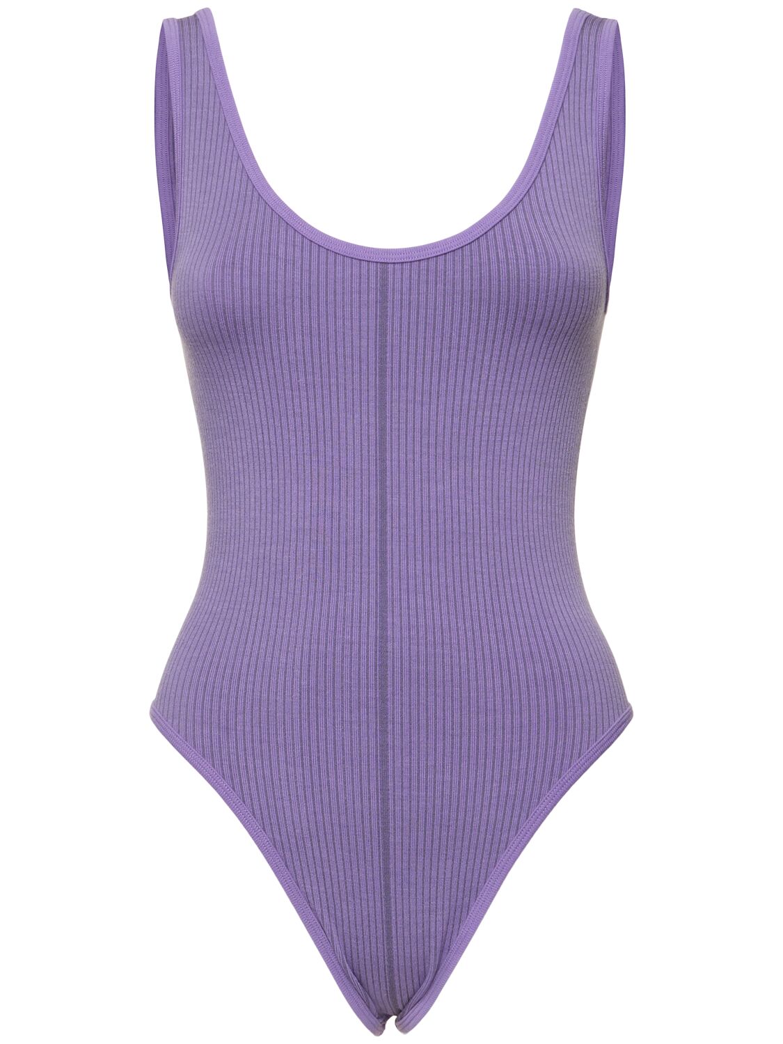 Nagnata Ballet Wool Blend Bodysuit In Purple