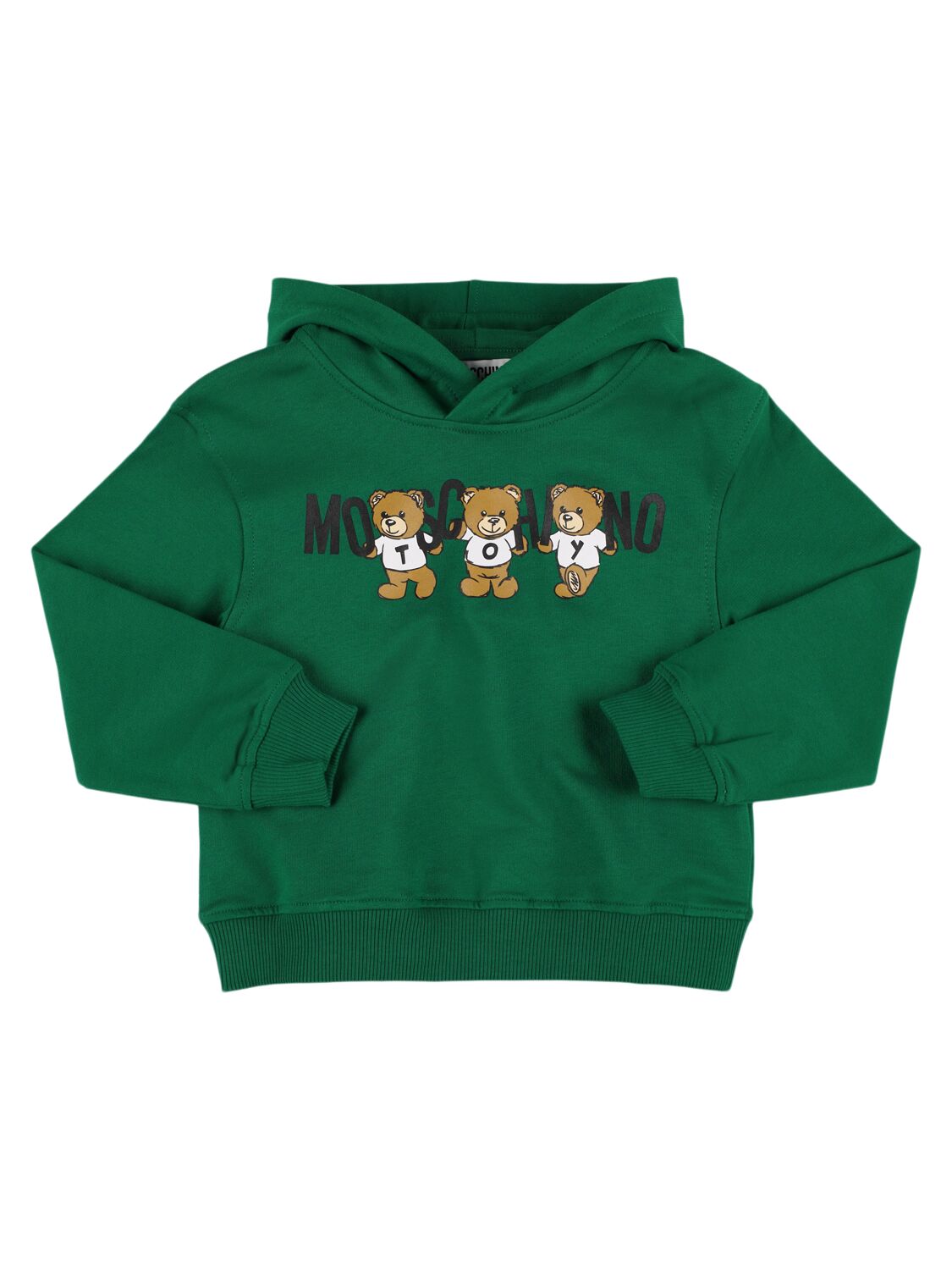 Moschino Cotton Sweatshirt Hoodie In Green