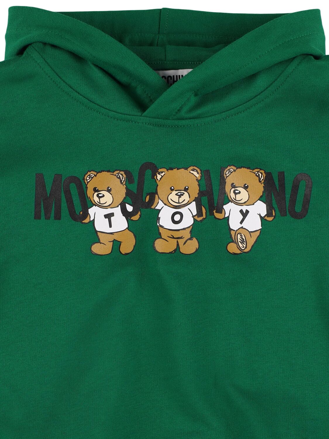 Shop Moschino Cotton Sweatshirt Hoodie In Green