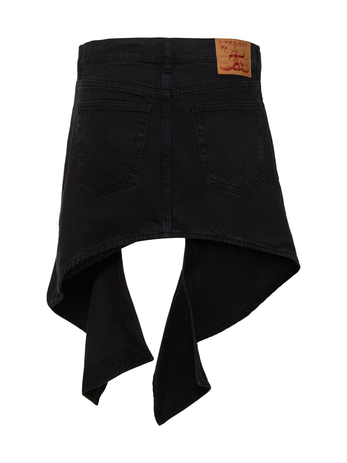 Y/PROJECT ASYMMETRIC DENIM MINI SKIRT 