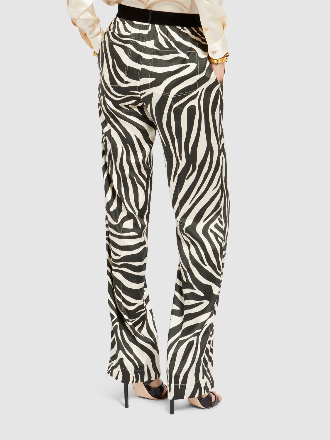 TOM FORD PRINTED SILK SATIN PAJAMA PANTS 