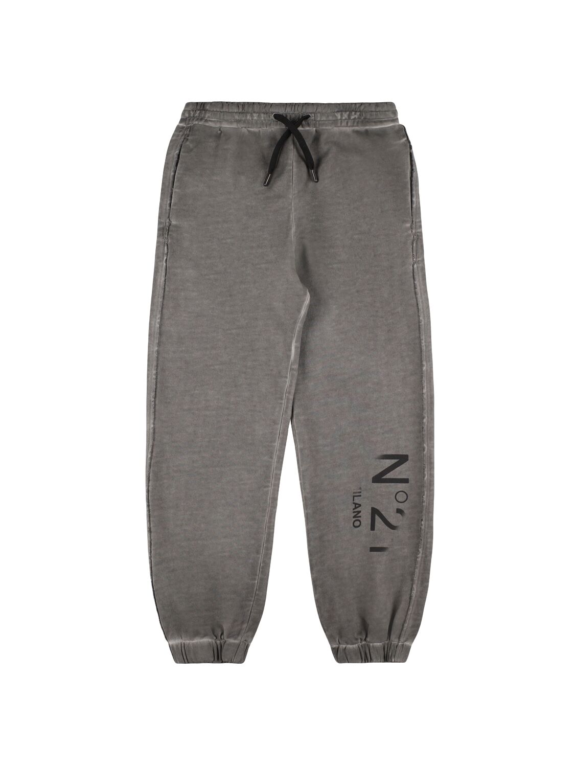 N°21 Printed Cotton Sweatpants In Grey