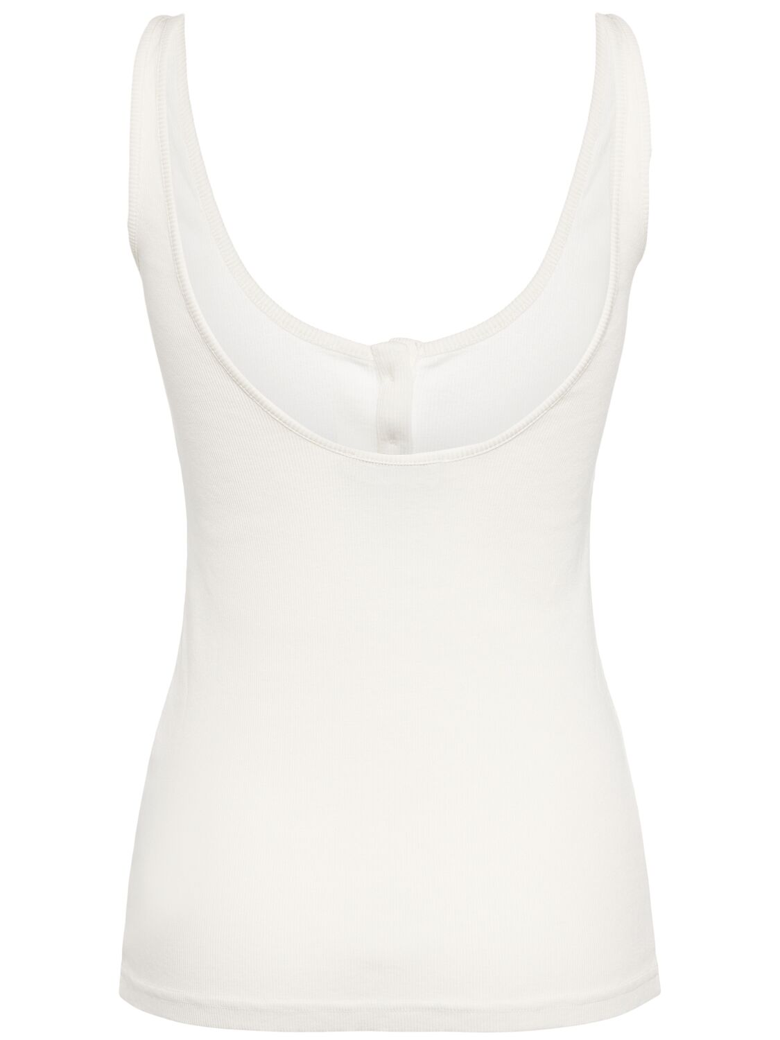 Tom Ford Cotton Blend Rib Jersey Tank Top In White