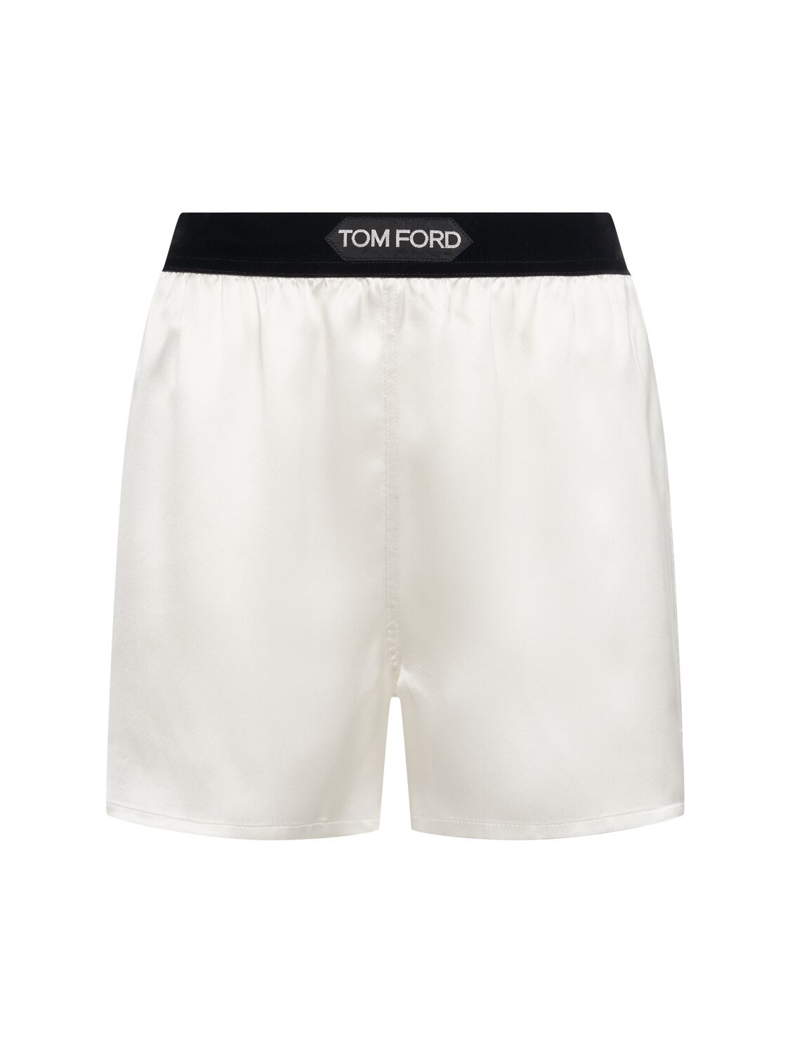 Logo Silk Satin Mini Shorts