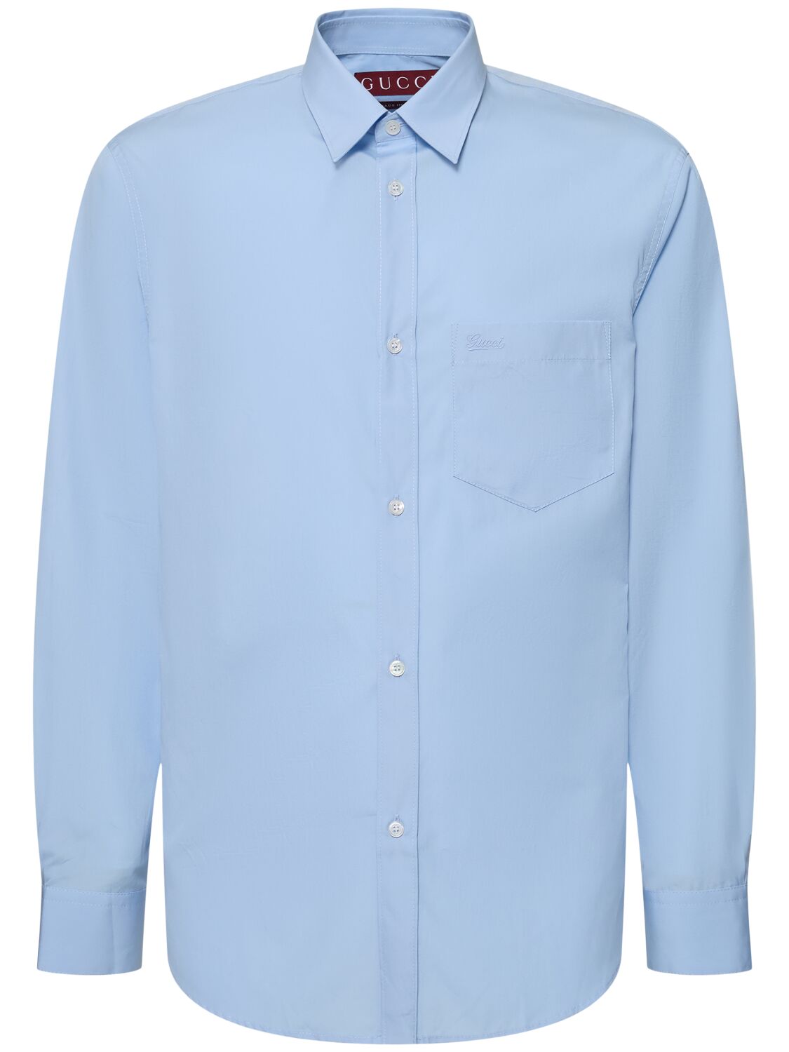 Gucci Cotton Poplin Shirt In Sky Blue